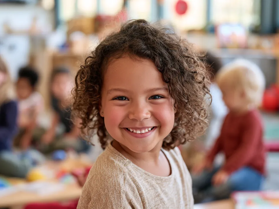 Niña en un aula de Educación Infantil